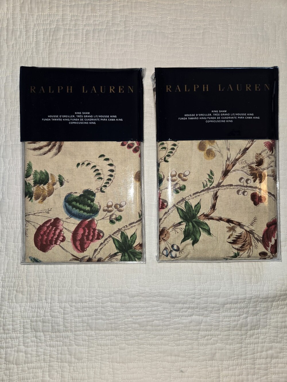 Ralph Lauren Maren King Pillow Shams Set of Two 20" x 36" - Picture 3 of 6